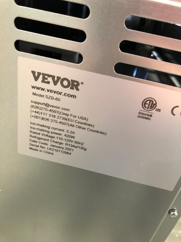 Photo 4 of VEVOR 110V Commercial Snowflake Ice Maker 44LBS/24H, ETL Approved, Food Grade Stainless Steel Construction, Automatic Operation, Freeatanding, Water Filter and Spoon, Perfect for Seafood Restaurant
