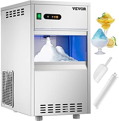 Photo 1 of VEVOR 110V Commercial Snowflake Ice Maker 44LBS/24H, ETL Approved, Food Grade Stainless Steel Construction, Automatic Operation, Freeatanding, Water Filter and Spoon, Perfect for Seafood Restaurant
