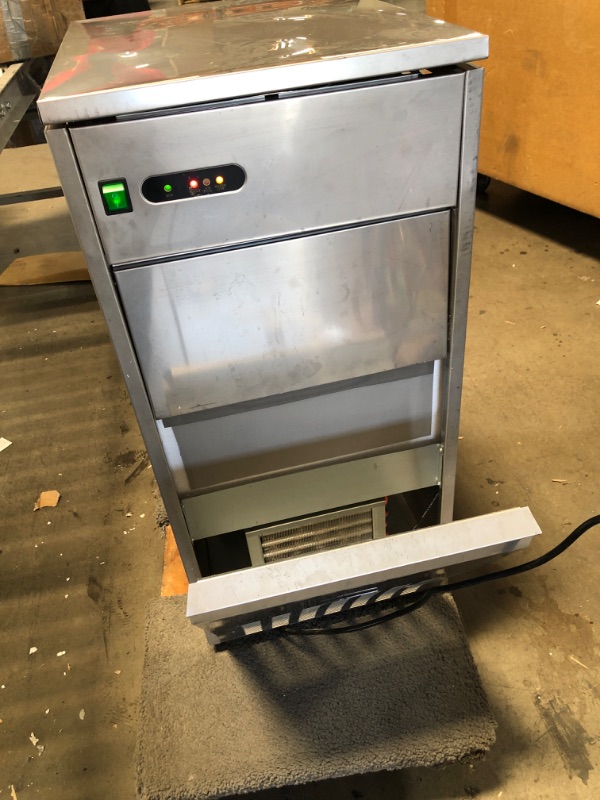 Photo 1 of VEVOR 110V Commercial Snowflake Ice Maker 44LBS/24H, ETL Approved, Food Grade Stainless Steel Construction, Automatic Operation, Freeatanding, Water Filter and Spoon, Perfect for Seafood Restaurant

