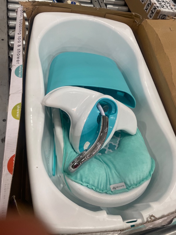 Photo 1 of Summer Lil Luxuries Whirlpool Bubbling Spa & Shower (Blue) - Luxurious Baby Bathtub with Circulating Water Jets - Includes Deluxe Newborn Sling and Clean Rinse Spa/Shower Unit
