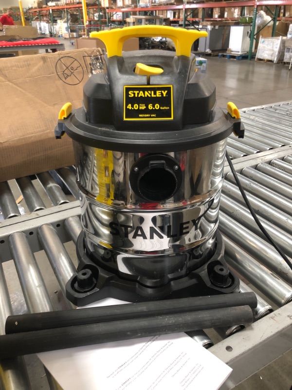 Photo 2 of Stanley SL18116 Wet/Dry Vacuum, 6 Gallon, 4 Horsepower, Stainless Steel Tank, 4.0 HP
