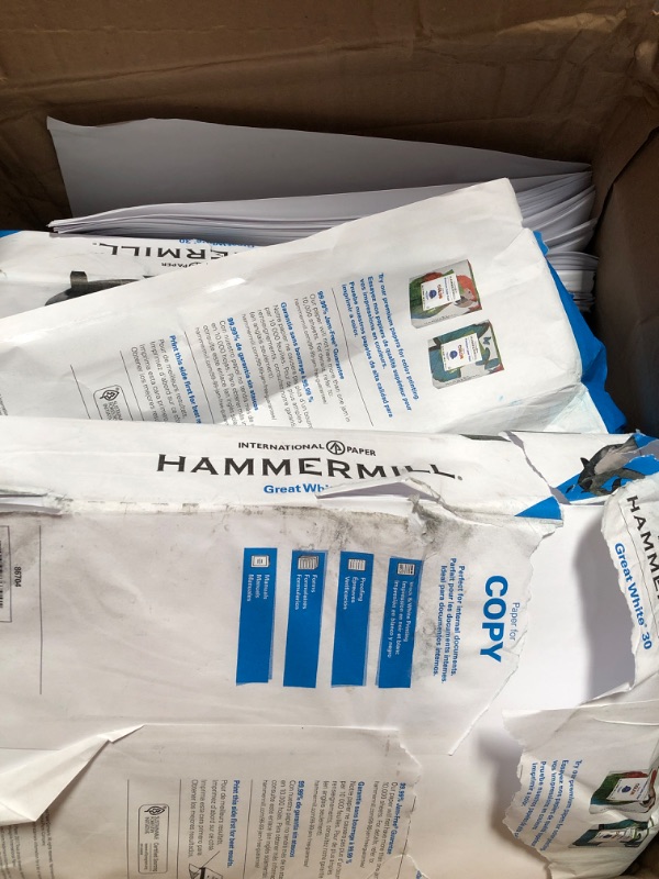 Photo 2 of 8PK-Hammermill 8-1/2 in. x 14 in. Great White Recycled Copy Paper 92 Brightness 20 lbs. (500-Sheets/Ream)
