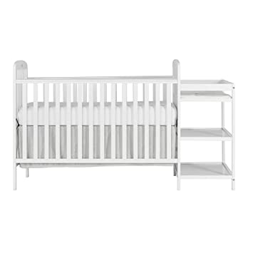 Photo 1 of Dream On Me Anna 3-in-1 Full Size Crib and Changing Table Combo in White, Greenguard Gold Certified , 53.2x29x38 Inch (Pack of 1)
