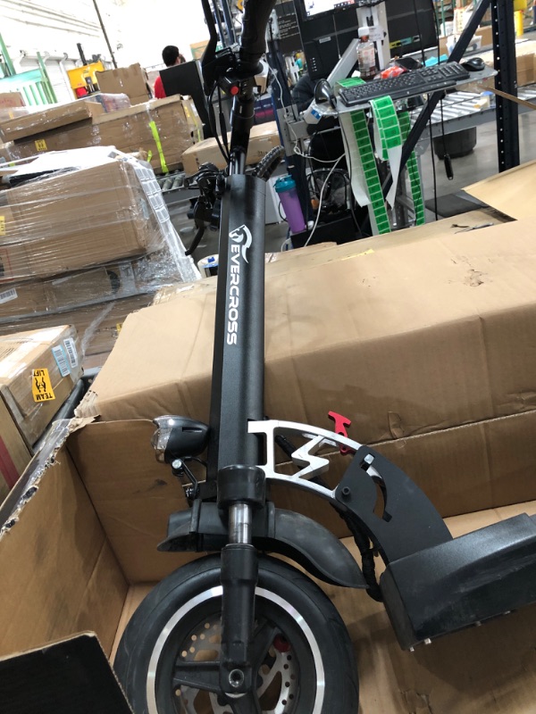 Photo 3 of EVERCROSS Electric Scooter, Electric Scooter for Adults with 800W Motor, Up to 28MPH & 25 Miles, Scooter for Adults with Dual Braking System, Folding Electric Scooter Offroad with 10'' Solid Tires
