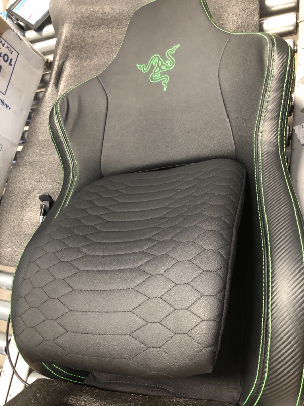 Photo 4 of ***MISSING ALL SMALL COMPONENTS*** Razer Iskur Synthetic Leather Ergonomic Racing Gaming Chair, Black/Green (RZ38-02770100-R3U1)
