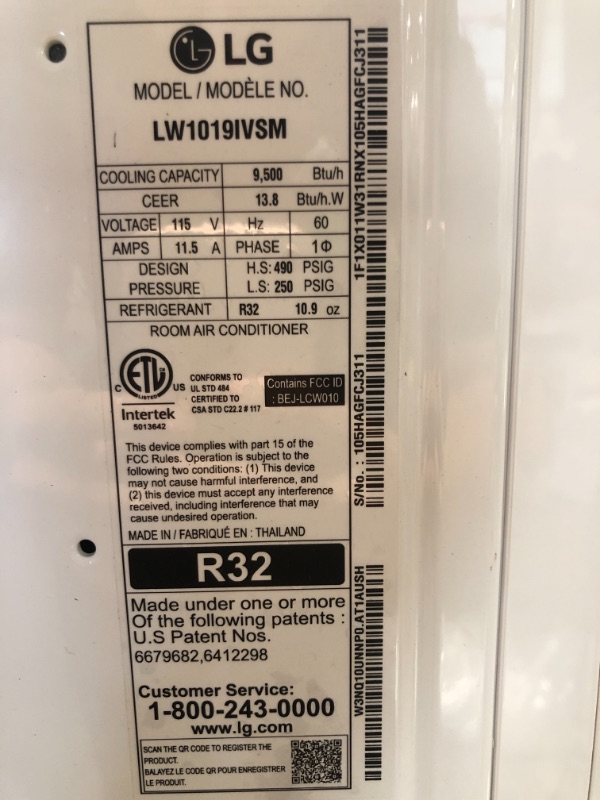 Photo 6 of LG LW1019IVSM 9,500 BTU Dual Inverter Smart Wi-Fi Window Air Conditioner
