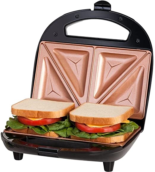 Photo 1 of GOTHAM STEEL Sandwich Maker, Toaster and Electric Panini Grill with Ultra Nonstick Copper Surface - Makes 2 Sandwiches in Minutes with Virtually No Clean Up, with Easy Cut Edges and Indicator Lights
