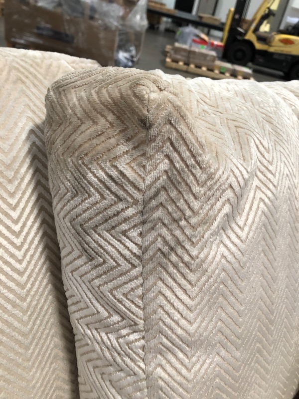 Photo 1 of 8ft x44"x 33" beige/cream color fabric couch 