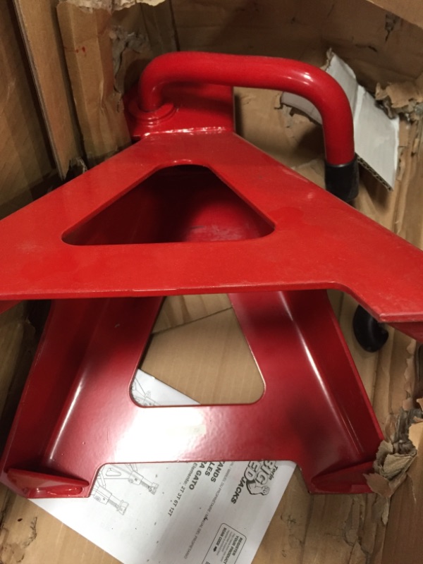 Photo 5 of **DAMAGED**MISSING PARTS** BIG RED T41202 Torin Steel Jack Stands: 12 Ton (24,000 lb) Capacity, Red, 1 Pair
