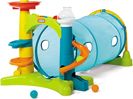 Photo 1 of USED: Little Tikes Learn & Play 2-in-1 Activity Tunnel with Ball Drop Game, Windows, Silly Sounds, Music, Accessories, Collapsible for Easy Storage- Gifts for Kids, Toy for Boys Girls Age 1 2 3 Year Olds 7.75 x 24.75 x 17.75 inches

