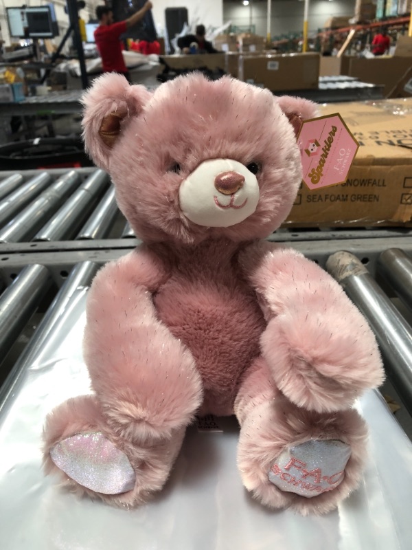 Photo 2 of FAO Schwarz Valentine's Day Glitter Bear 10" Stuffed Animal

