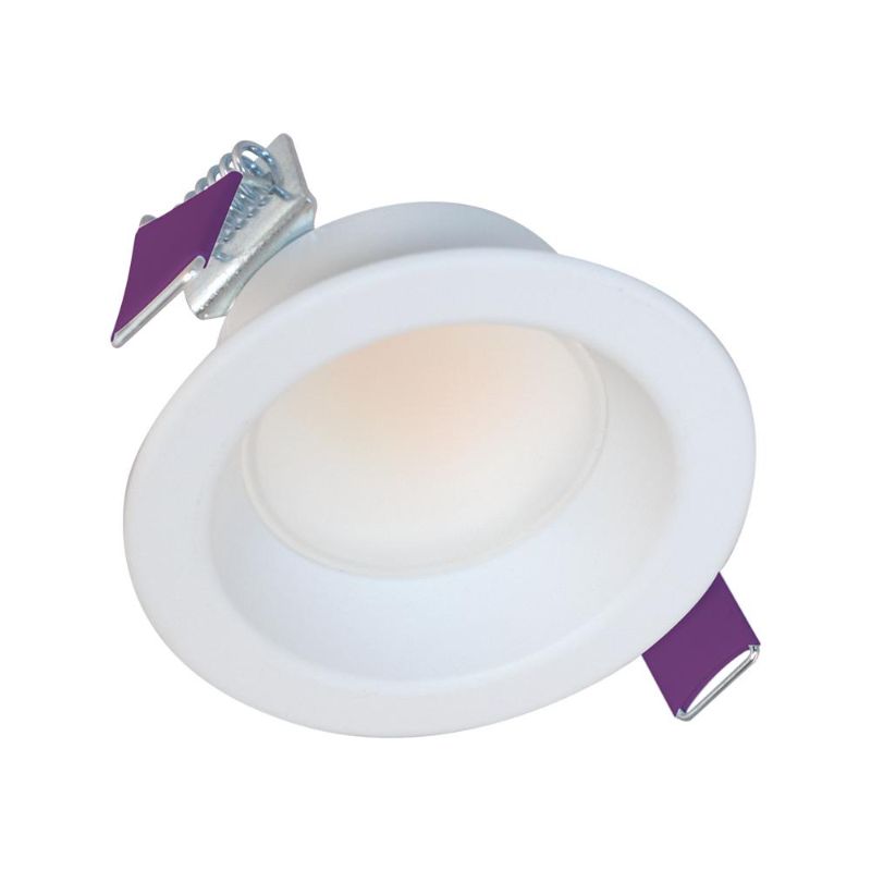 Photo 1 of Halo LCR2 2 in. Soft White Selectable CCT Integrated LED Recessed Light with Surface Mount White Trim Retrofit Module
