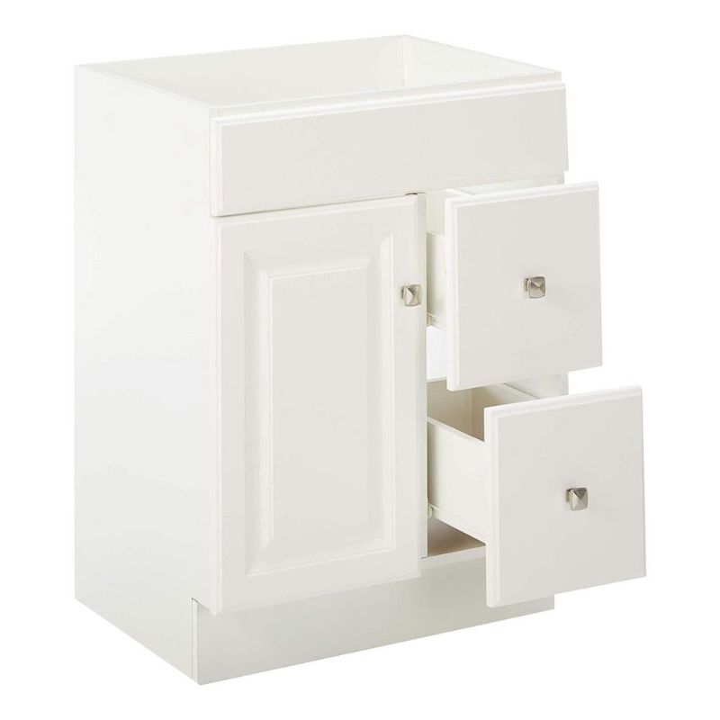Photo 1 of **MISSING PARTS** Design House Wyndham 24 Inch Unassembled 1-Door 2-Drawer Bathroom Vanity Without Top in White
