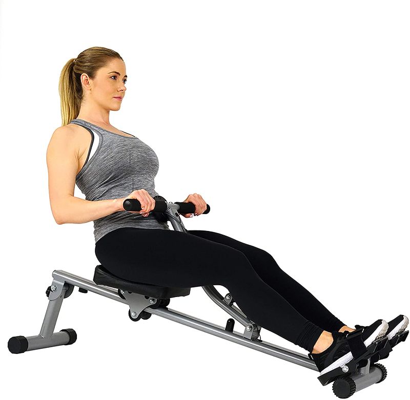 Photo 1 of **MISSING PARTS** Sunny Health & Fitness SF-RW1205 Rowing Machine Rower with 12 Level Adjustable Resistance, Digital Monitor and 220 LB Max Weight
