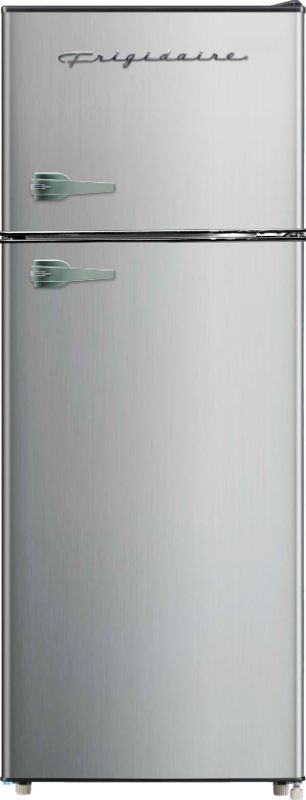 Photo 1 of ***DAMAGED** Frigidaire 7.2 Cu. Ft. Top Freezer Stainless Steel Apartment Size Refrigerator
