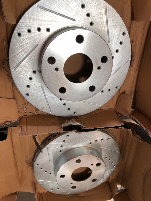 Photo 2 of **ROTORS ONLY** For 2005-2015 Toyota Tacoma R1 Concepts eLine Front Drill/Slot Brake Rotors Kit 
