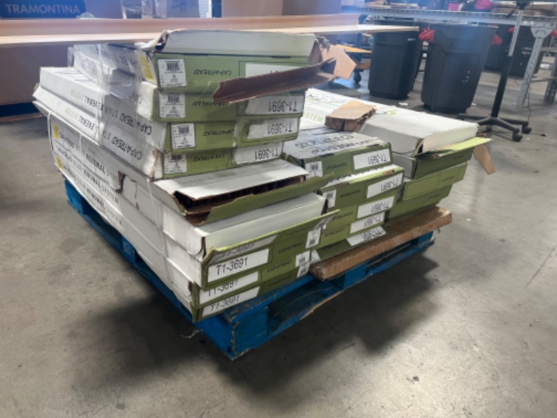 Photo 7 of *** PALLET OF  20 PIECES *****Sterling Oak/Gray Birch Wood 47 in. Length x 12-1/8 in. Deep x 1-11/16 in. Height Vinyl Overlay for Stairs 1 in. T
