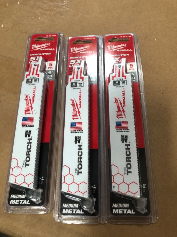 Photo 2 of 6" 18 TPI the Torch SAWZALL Blades (5 Pk)
3 sets 