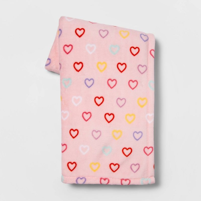 Photo 1 of (2 PACK)
Rainbow Hearts Plush Valentine's Day Throw Blanket Blush - Spritz