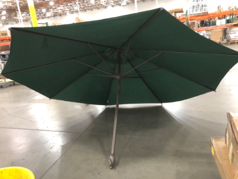 Photo 2 of (MISSING POLE; LOOSE TILT JOINT)
11 ft. Market Patio Umbrella with Push Tilt and Crank in Green
