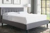 Photo 1 of (LIGHT GREY, NOT DARK)
upholstered platform bed frame light grey king j00245-0416