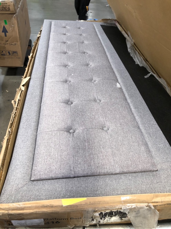 Photo 2 of (LIGHT GREY, NOT DARK)
upholstered platform bed frame light grey king j00245-0416