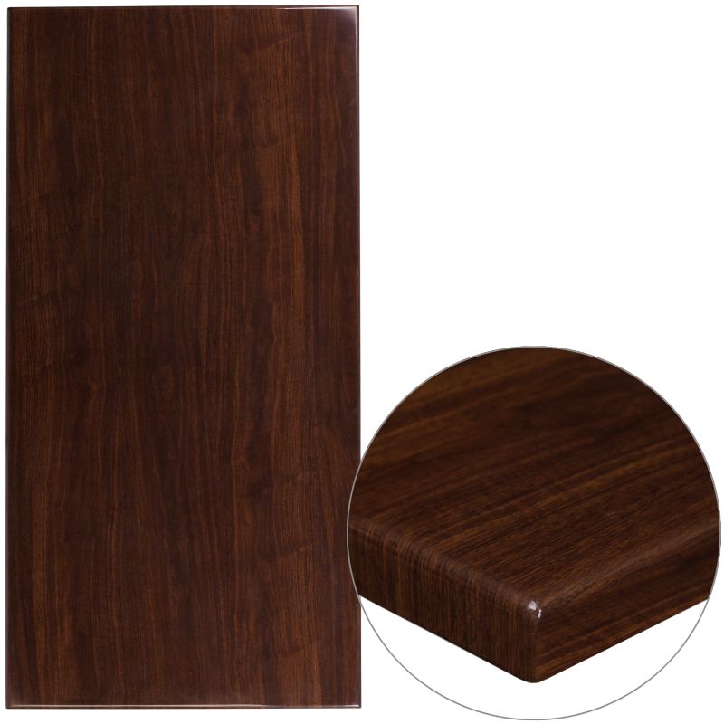 Photo 1 of (DAMAGED CORNERS/EDGES; SCRATCHED SURFACES)
Flash Furniture 30" X 60" Rectangular High-Gloss Walnut Resin Table Top with 2" Thick Edge
