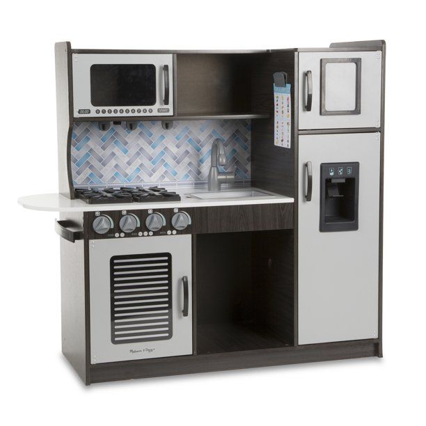 Photo 1 of Melissa & Doug Wooden Chef’s Pretend Play Toy Kitchen With “Ice” Cube Dispenser – Charcoal
