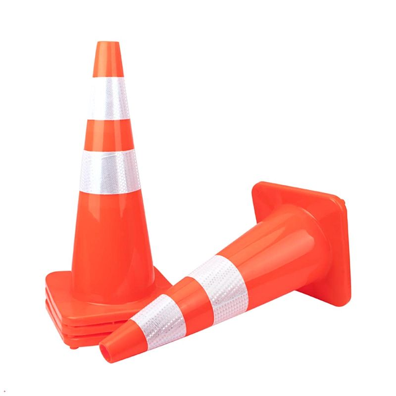 Photo 1 of [ 10 Pack ] 28" Traffic Cones Plastic Road Cone PVC Safety Road Parking Cones Weighted Hazard Cones Construction Cones Orange Field Marker Cones Parking Barrier Safety Cones Parking Cones
