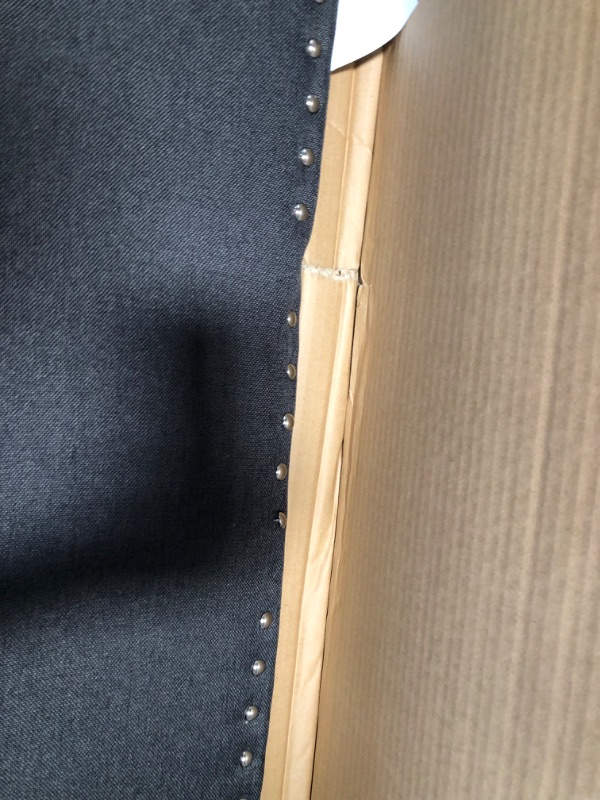 Photo 4 of *DAMAGE TO TOP OF HEADBOARD*
Lucid Queen Nailhead Headboard – Attach to Bed Frame or Wall Mount Headboard – Upholstered Mid-Rise Queen Headboard, Charcoal, Nailhead Trim
