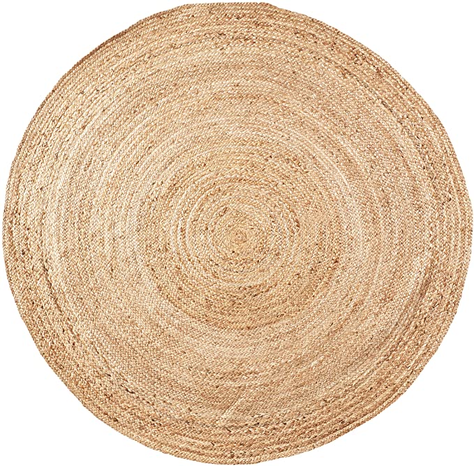 Photo 1 of (TORN MATERIAL; FRAYED EDGES)
nuLOOM Rigo Hand Woven Farmhouse Jute Area Rug, 4' Round, Natural
