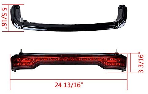 Photo 1 of (MISSING BRAKE LIGHTS) 
Electra Glow LED Saddle bag Run/Brake/Turn+33-LED King Tour-Pack Tail Light Compatible with 2014UP Harley FLHT FLHTC FLTR (Black Frame, Red Lens)