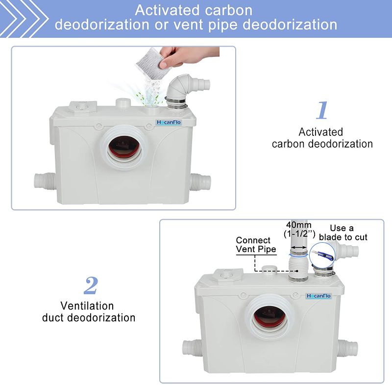 Photo 1 of (BENT RUBBER)
700 Watt Macerator Pump, Macerator Toilet Pump for Upflush Toilet Basement Toilet with 4 Water Connections for Kitchen Sink, Laundry Machine
