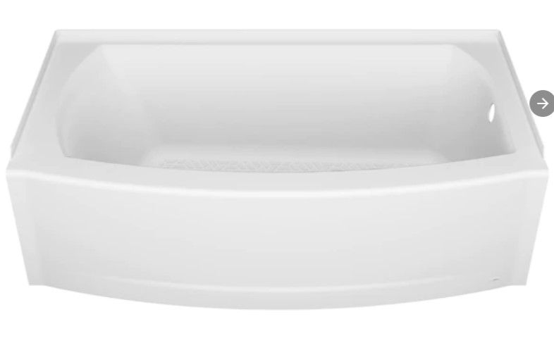 Photo 1 of (SCRATCH/COSMETIC DAMAGES)
American Standard  Elevate 60-in W x 30-in L Arctic White Fiberglass/Plastic Composite Rectangular Right Drain Alcove Soaking Bathtub
