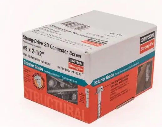 Photo 1 of #9 x 2-1/2 in. 1/4-Hex Drive, Strong-Drive SD Connector Screw (100-Pack)
