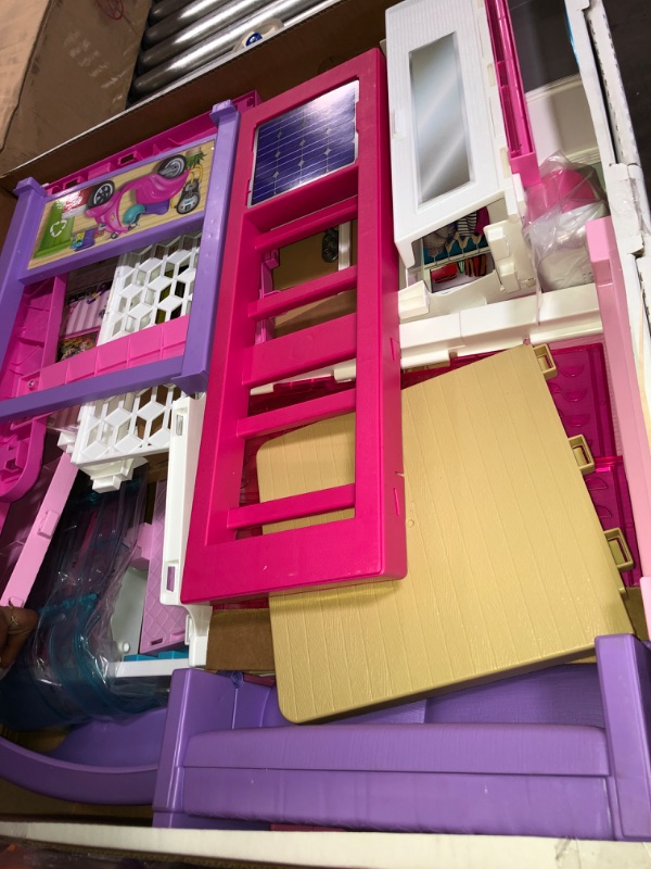 Photo 5 of Barbie Dreamhouse Dollhouse with Wheelchair Accessible Elevator, Pool, Slide and 70 Accessories Including Furniture and Household Items