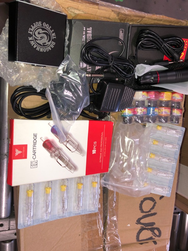 Photo 1 of Dragonhawk Atom Mg3 Rotary Wireless Tattoo Pen Machine Kit 1,300 mAh Capacity Battery Extereme Tattoo Cartridges Needles 10 Color Inks Disposable Grips 500DC
