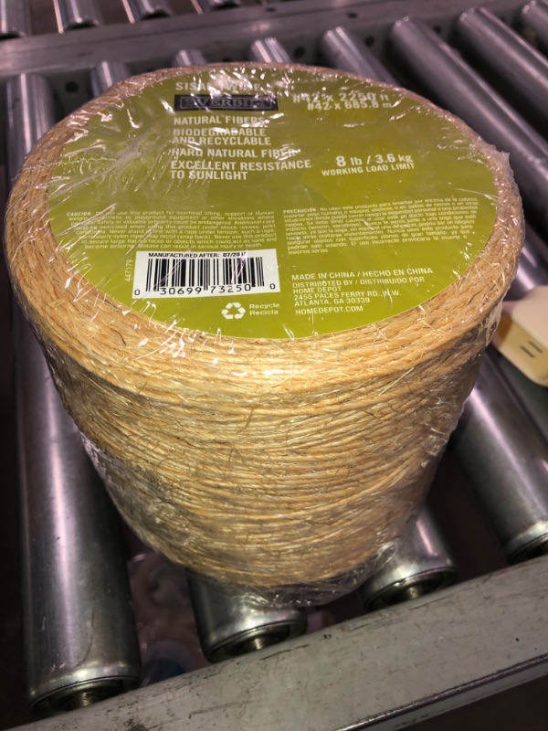 Photo 2 of #42 x 2250 ft. Twisted Sisal Rope Twine, Natural
