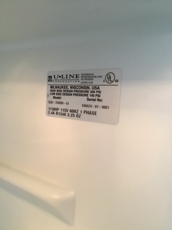 Photo 7 of ULINE SMALL PERSONAL REFRIGERATOR 73FL COLUME DAMAGE AND WEAR FROM USE