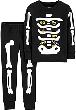 Photo 1 of Carter's Halloween Skeleton Glow-in-The-Dark Toddler Pajama Set (5T) Black
