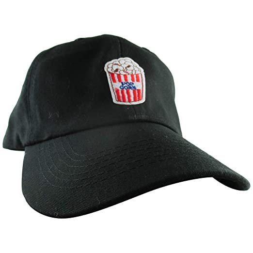 Photo 1 of AffinityAddOns Popcorn Dad Hat, Unisex Black Baseball Cap, Embroidered Patch
