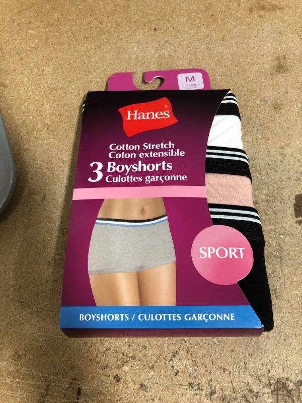 Photo 2 of Hanes Ladies Sport Boyshort Briefs - Pack of 3, Medium
