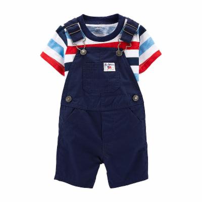 Photo 1 of Carter's Baby Boys 2-Pc. Cotton T-Shirt & Shortall Set, Size 6 Months
