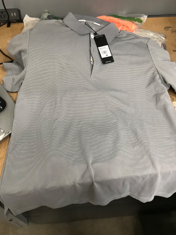 Photo 1 of Adidas 2 Color Stripe Polo Golf Shirt - Grey 3 - M
