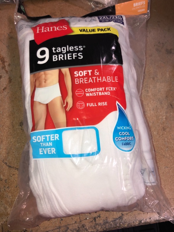 Photo 2 of Hanes Red Label Men's 9-Pack Brief, Size 2XL