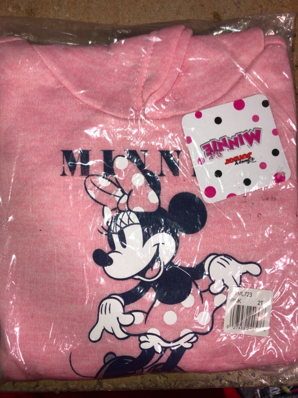 Photo 2 of Minnie Mouse Toddler Girl Fleece Pullover Hoodie Sweatshirt & Leggings, 2pc Outfit Set (2T-4T)