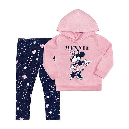 Photo 1 of Minnie Mouse Toddler Girl Fleece Pullover Hoodie Sweatshirt & Leggings, 2pc Outfit Set (2T-4T)