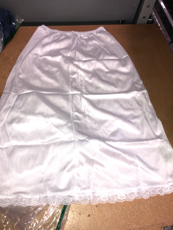 Photo 2 of I.C. Collections Big Girls White Nylon Half Slip - Tea Length, Size US 12