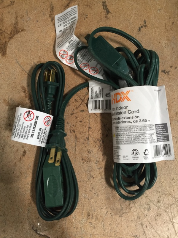 Photo 1 of 2 Sets of 12 in. Indoor Extension Cord 