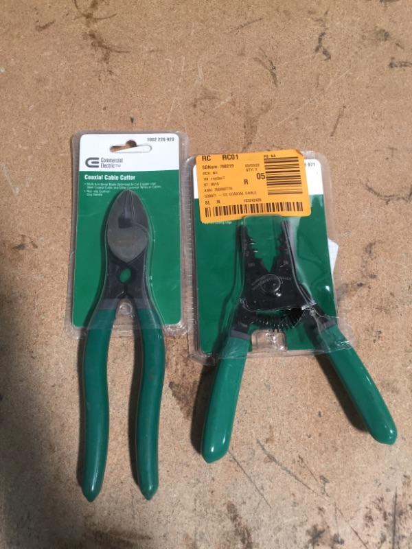 Photo 1 of 2 Sets of Commercial Electric Coaxial Cable Cutter and Cable Stripper